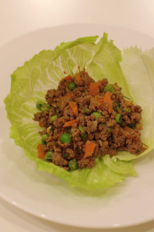Lamb with Peas and Mint in a Lettuce Wrap